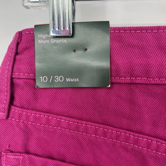 NWT Wild Fable Women's 10 Highest Rise Mom Jean Shorts Pink 100% Cotton - Picture 5 of 8